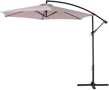 IKAYAA 3 m Ajustable Patio sombrilla jardín para Colgar Paraguas con