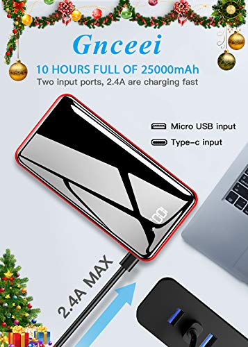 Portable Charger Power Bank 25000mAh - High Capacity with LCD Digital Display,3 USB Output & Dual Input External Battery Pack Compatible with Smart Phones,Android Phone,Tablet and More - Thumbnail 2