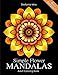 Simple Flower Mandalas Black Background: Adult Coloring Book by Stefania Miro, Happy Coloring