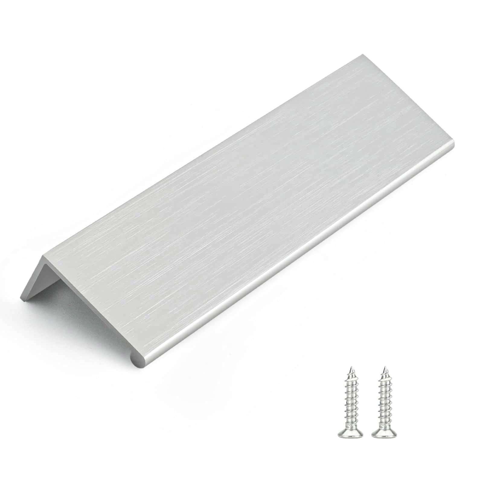 Photo 1 of (PARTIAL SET) Rergy 18 Pack Edge Pulls Brushed Nickel Finger Pulls, Brushed Nickel Hardware Cabinet Edge Pull, 5in Cabinet Finger Pulls LS7030SNB128