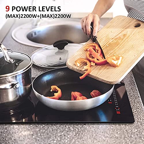 12 Inch Induction Cooktop, IsEasy electric cooktop 2 Burners, 3400W