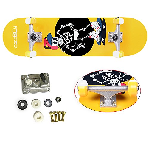 Idea Skateboards,31''X 8" Pro Complete Skateboard, 7 Layer Canadian Maple Skateboard Deck for