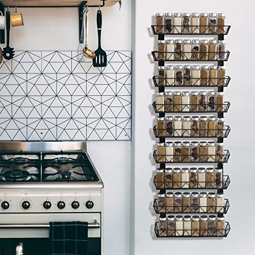 Spice Rack Wall Mount, 9 Tier Adjustable Spice Rack, Spice Organizer