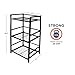 Flipshelf-Folding Metal Bookcase-Small Space Solution-No Assembly-Home, Kitchen, Bathroom And Office Shelving-Black, 3 Shelves, Narrow