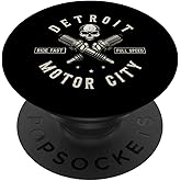 Detroit Michigan Motor City Spark Plug Wings Ride Fast Speed PopSockets Swappable PopGrip