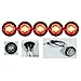 5 NEW LONG HAUL 3/4" CLEAR/RED LED CLEARANCE MARKER BULLET MARKER LIGHTS GOOD FOR TRAILER TRUCK ETC WITH BLACK TRIM RING