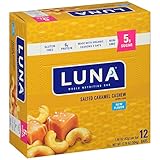 LUNA BAR - Gluten Free Bar - Salted Caramel Cashew - 1.48 Ounce Snack Bar, 12 Count