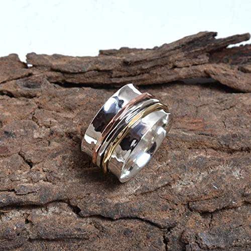 Spinner Band Rings, Anxiety Ring for Meditaion, 925 Sterling Silver
