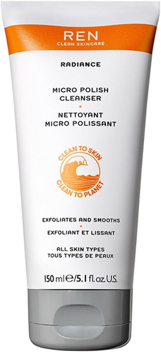 REN Clean Skincare Micro Polish Cleanser 150ml Two-in-One Face Wash Exfoliate