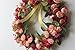 CHICHIC 13.8 Inch Rose Wreath Artificial Flower Blossom Garland, Floral Wreaths Flowers Arrangements, Spring Decor Home Office Wall Wedding Decoration Year Round Display, Red and Pink