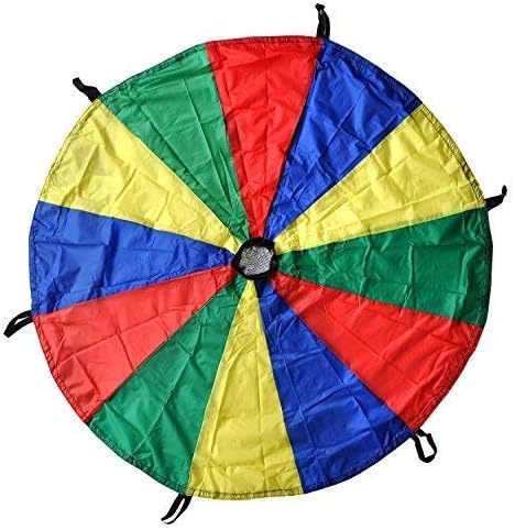 GSI Kids Play Parachute Rainbow Parachute Toy Tent Game for Children Gymnastic Cooperative Play and Outdoor Playground Activities