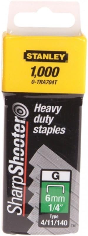 STANLEY Heavy Duty Staples 6mm 1000 Count Type 4/11/140 0-TRA704T