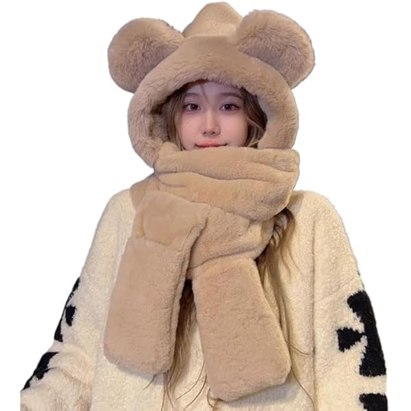 Amazon.com: RoRoDox Faux Fur Furry Hooded Scarf With Pockets Hat