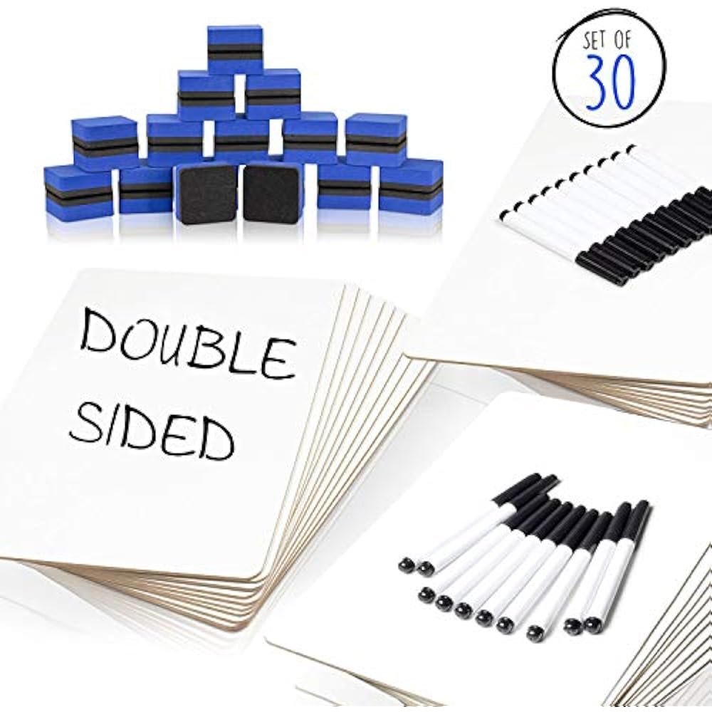 Dry Erase Lapboards Set Classroom Pack Of 30 Double Sided Small