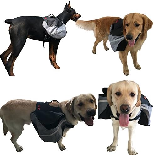 Dog Backpack MODE STYLE，Dog Hiking Packs with two bags. (S, Gray)