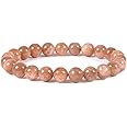 Justinstones Gem Semi Precious Gemstone 8mm Round Beads Stretch Bracelet 7 Inch Unisex