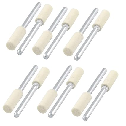 Global Niche 12pcs Electric Drills Die ers 3mm Dia Shank 5mmx15mm Cylindrical Felt