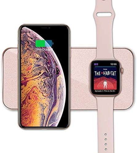 قیمت و خرید شارژر بی سیم VRURC برای Apple Watch ، پد شارژ 2 در 1 سازگار با  iWatch Series 4/3/2/1 ، برای iPhone Xs Max / XS / XR / X /
