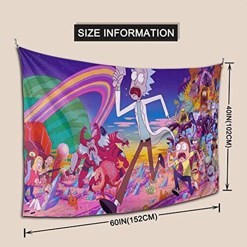 ZHENKEAI Funny Cartoon Tapestry Psychedelic Anime Starry Tapestry Boy Gift Party Dormitory Living Room Bedroom Art Wall Hanging (Colorful Anime2)