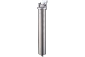 Amwater NSF/ANSI 42 Certification Stainless Steel Filter Housing for 20" Filter Cartridge, 3/4" NPT Water Filter Housing for Whole House Water Purification of Stainless Steel 304 (20" A Housing)