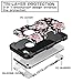 OBBCase iPhone SE Case,iPhone 5S Case,iPhone 5 Case,Three Layer Heavy Duty Hybrid Sturdy Armor High Impact Resistant Protective Cover Case for iPhone SE/5S/5 Rose Flower/Black