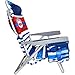 Tommy Bahama 2 Backpack Beach Chairs with Cup Holders (Multicolor Stripes + Multicolor Stripes) + 1 Medium Tote Bag