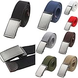 Samtree Mens Solid Color Military Style Canvas Web Automatic Buckle Belt