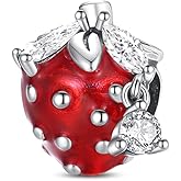 PANPOKI Coffee Cake Food 925 Sterling Silver Charms for Bracelets and Necklace Strawberry Fruit Dangle Pendants Bead Jewelry Afternoon Tea Present for Women Family Friends