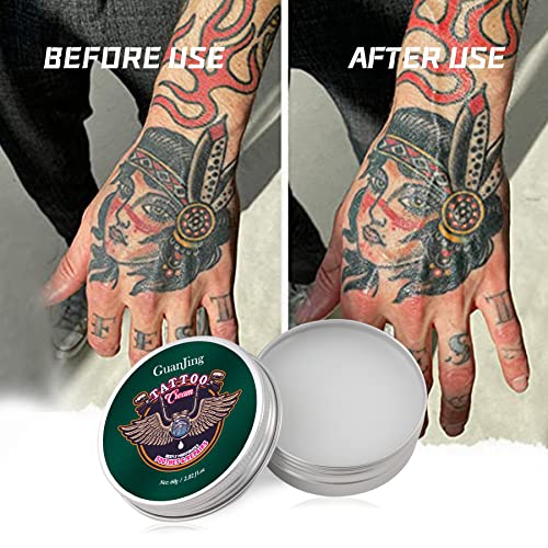 GUAN JING Tattoo Soothes & Repairs Cream,Healing Damaged Skin, Fresh Tattoo Aftercare 2.02 Oz 40g