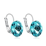 GAEA H Fashion Simple Round Stud Earrings for Women, Crystals from Swarovski Daily Wear for Girls