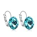 GAEA H Fashion Simple Round Stud Earrings for Women, Crystals from Swarovski Daily Wear for Girls