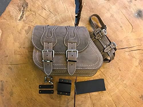 Orletanos Sporty Flame Brown + Bracket Compatible with Swing Bag Orletanos Harley Davidson Sportster Iron 1200 883 48 Bag HD Brown
