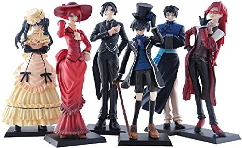 6PCS per Set Japanese Anime Black Butler Kuroshitsuji Action Figure Ceil Doll Gift Collection