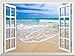 wall26 Removable Wall Sticker/Wall Mural - Beautiful Blue Caribbean Sea Beach | Creative Window View Home Decor/Wall Decor - 36