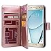 ULAK Galaxy S7 Case, Magnetic Premium PU Leather Flip Wallet Case Stand Folio Cover with Built-in 9 Slots and Wrist Strap for Samsung Galaxy S7 (5.1 inch) 2016 Release (Rose Gold) Will not Fit S7 Edge
