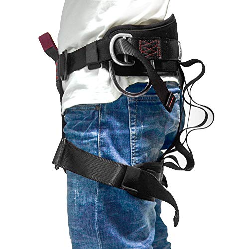 MelkTemn Climbing Harness, Rock Climbing Harness Protect Waist Safety Harness, Wider Half Body Harness for Mountaineering Fire Rescuing Rock Climbing Rappelling Tree Climbing