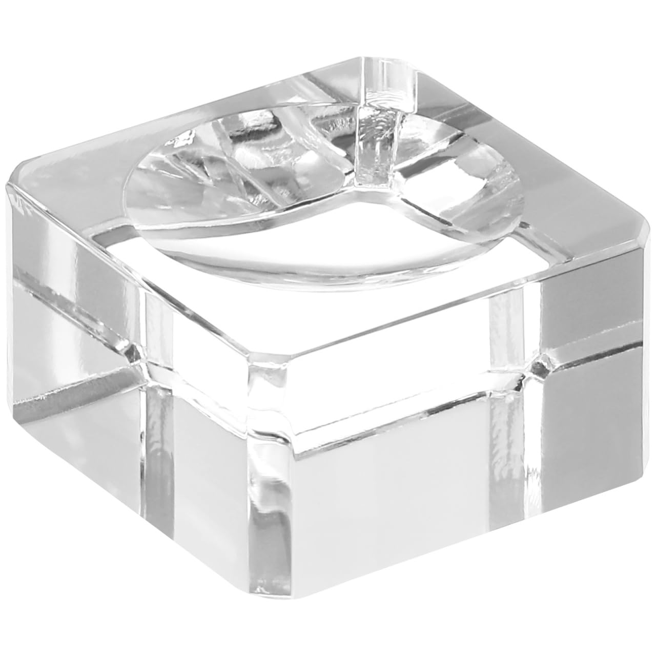 Crystal Ball Stand: Clear Glass Ball Display Stand with Camber Concave 3cm Crystal Base Holder for Home Office Desktop Ornament Christmas Decoration