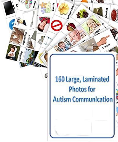 New version! 160 2-inch Laminated Photos for Autism Communication (compatible with PECS picture exchange communication system) and ABA asrf