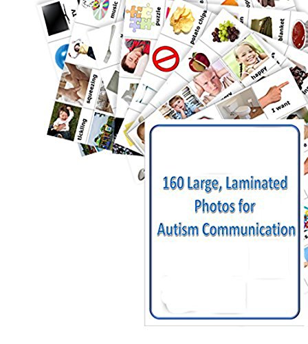 New version! 160 2-inch Laminated Photos for Autism Communication (compatible with PECS picture exchange communication system) and ABA asrf