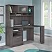 Bush Furniture Cabot 60W Corner Desk with Hutch in Heather Gray