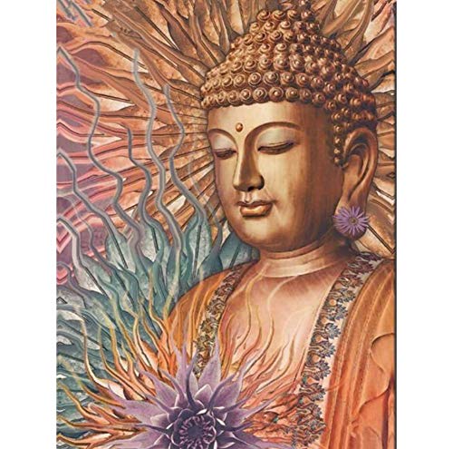 WACYDSD Malen Nach Zahlen Golden Buddha DIY Einzigartiges Geschenk Handgemaltes Ölgemälde Für Hauptwanddekor-Kunstwerke Rahmenlos