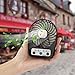 D-FantiX 3-inch Mini Portable Fan 4 Speeds Rechargeable USB Desktop Fan Personal Fan Small Handheld Fan Battery Operated/USB Powered for Travel, Home and Office (Black)