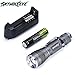 LandFox 5000Lumen CREE 3 Modes Q5 LED Flashlight Mini 18650 Rechargable Torch Light + Charger + Battery (Silver)