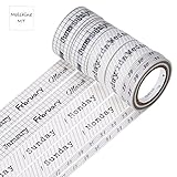 Molshine Set of 6 Decorative Japanese Washi Masking Adhesive Tape -Month Week and Day Series - Collection, (4 rolls 15mm X 7m , 2 rolls 5mm X 7m ) for DIY (WCL033)