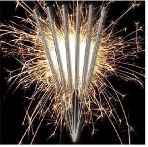 8 Straight Birthday Cake Decoration Sparkler in Silver Celebration Party Candle
