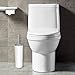 OUNONA Toilet Brush and Holder Set Good Grip Compact Toilet Bowl Cleaner Modern Design Bath Scrubber Set for Bathroom Toilet (White)