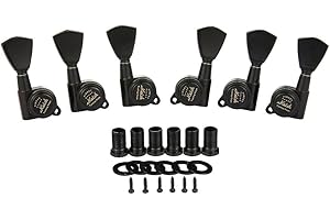 KAISH 3x3 Locking Tuners 18:1 Guitar Tuning Keys Locking Tuning Machines with Keystone Buttons for LP/Les Paul/SG/ES or Acous