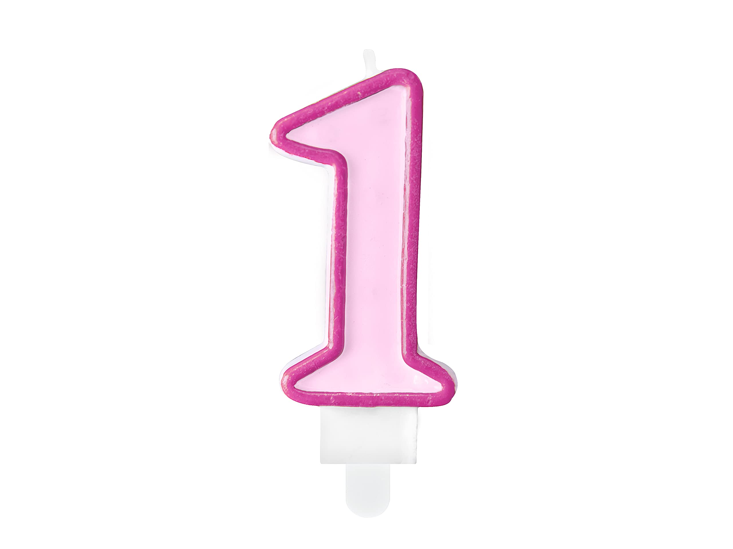 1 year birthday candle pink
