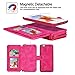 iPhone 7Plus/ 8Plus Women's Case,iPhone 7 Plus/8 Plus Wallet Case,Zipper Detachable Magnetic12 Card Slots Card Slots Money Pocket Clutch Cover Zipper Wallet Purse Case iPhone 7 Plus/8 Plus (HotPink)