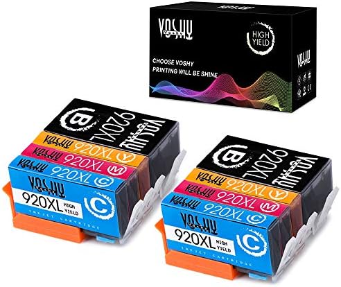 Voshy 920XL Compatible Ink Cartridges Replacement for HP 920 XL Used in Officejet 6500 6000 7000 7500A 6500A Printer (2 Black, 2 Cyan, 2 Magenta, 2 Yellow, 8-Pack)